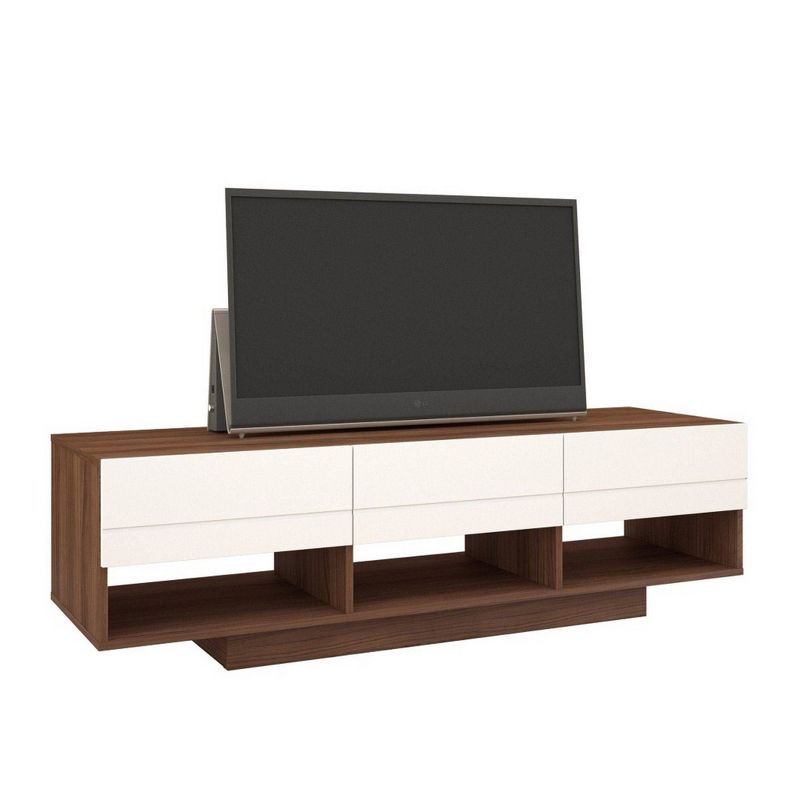 Sequence TV Stand for TVs up to 66" Walnut/White - Nexera