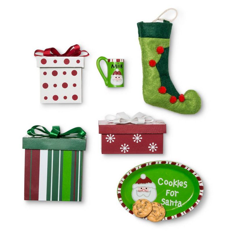 The Queen's Treasures 18 Inch Doll Accessories, 3 Wood Christmas Boxes, Stocking, Platter, Mug, Cookies