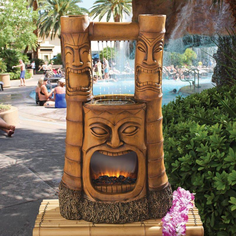 Tiki Gods of Fire and Water Fountain - Acorn Hollow