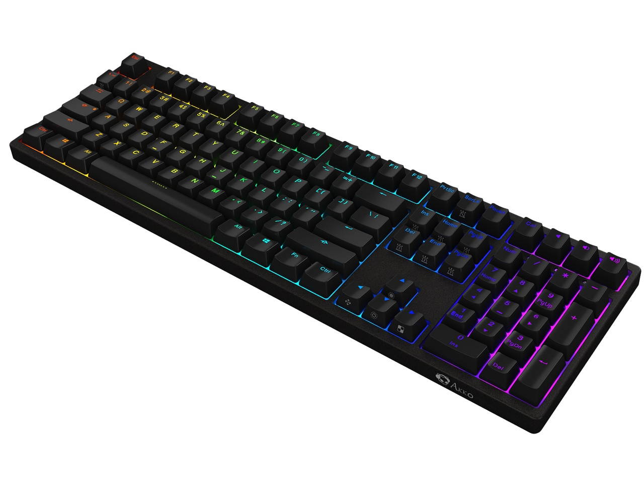 Akko 3108s Full RGB Gaming Mechanical Keyboard Cherry MX Blue Switch Double Shot Dye Sub PBT Keycaps NKRO Detachable USB Type-C Wired Black