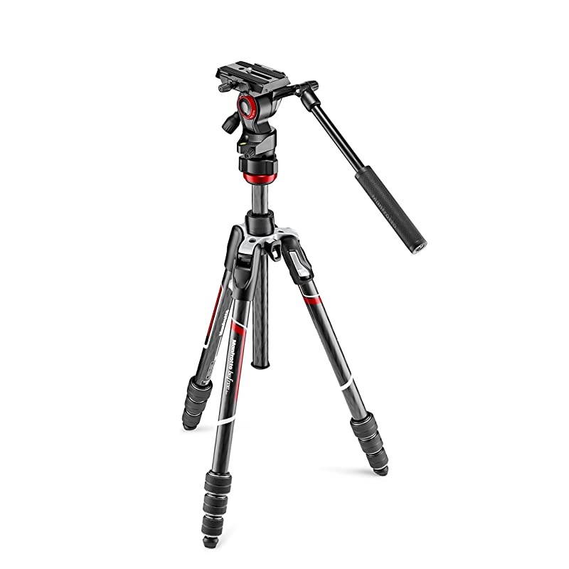 MVKBFRTC-LIVEUS Befree Live Carbon Fiber Video Tripod Kit with Fluid Head, M-Lock Twist Leg Locks, Black