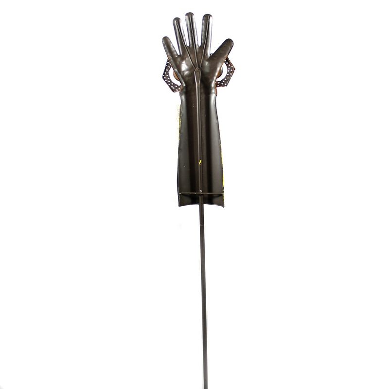Home & Garden 41.5" Groovy Glove Stake Yellow Handcrafted Regal Art & Gift  -  Decorative Garden Stakes