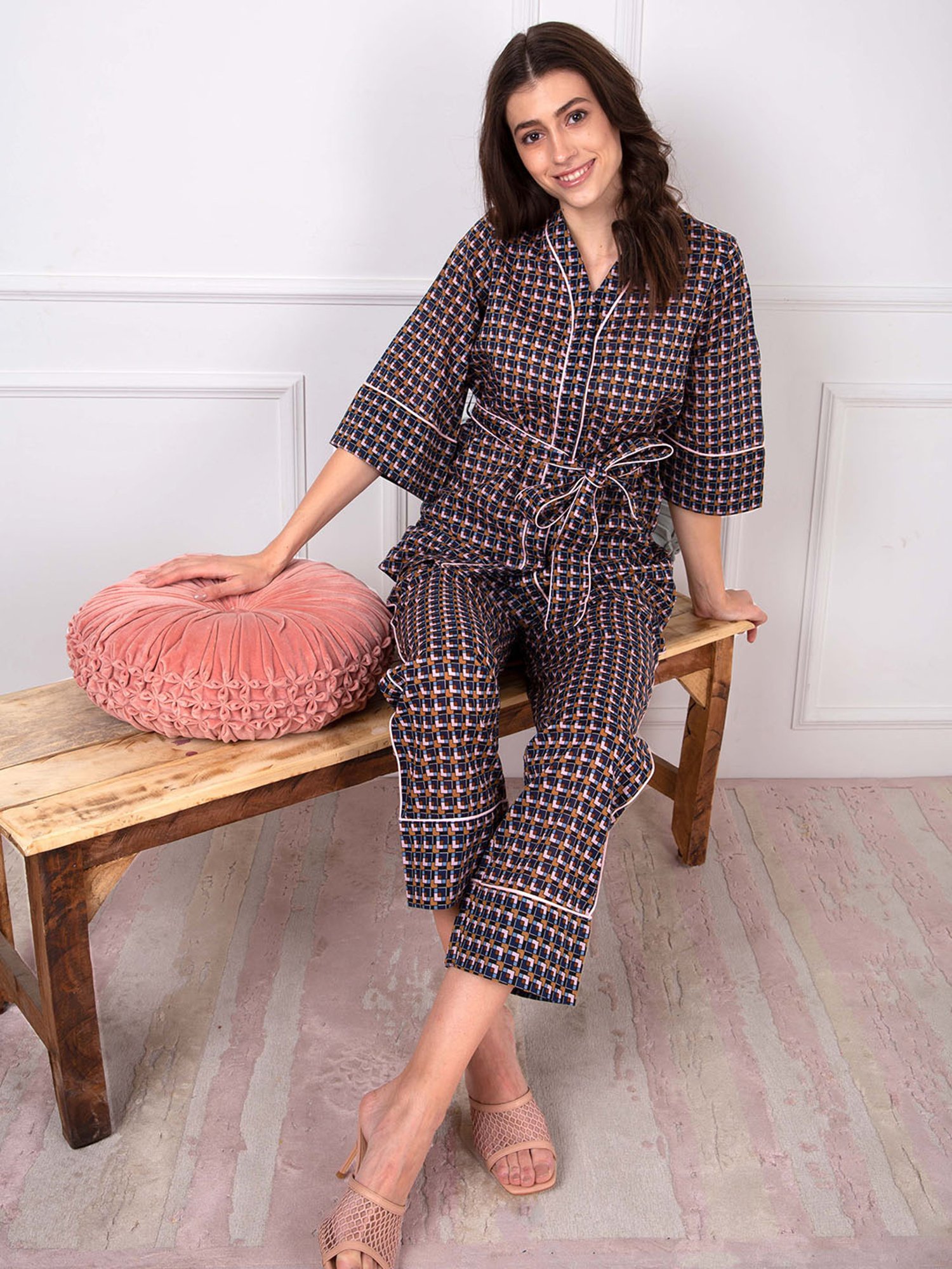 Dusk Attire Multicolor Kayo Robe Style Co-ord Set