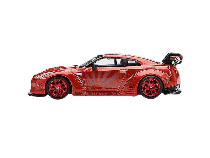 Nissan GT-R (R35) Type 1 LB Works "LibertyWalk" Candy Red Met. Ltd Ed 3600 pcs 1/64 Diecast Car by True Scale Miniatures