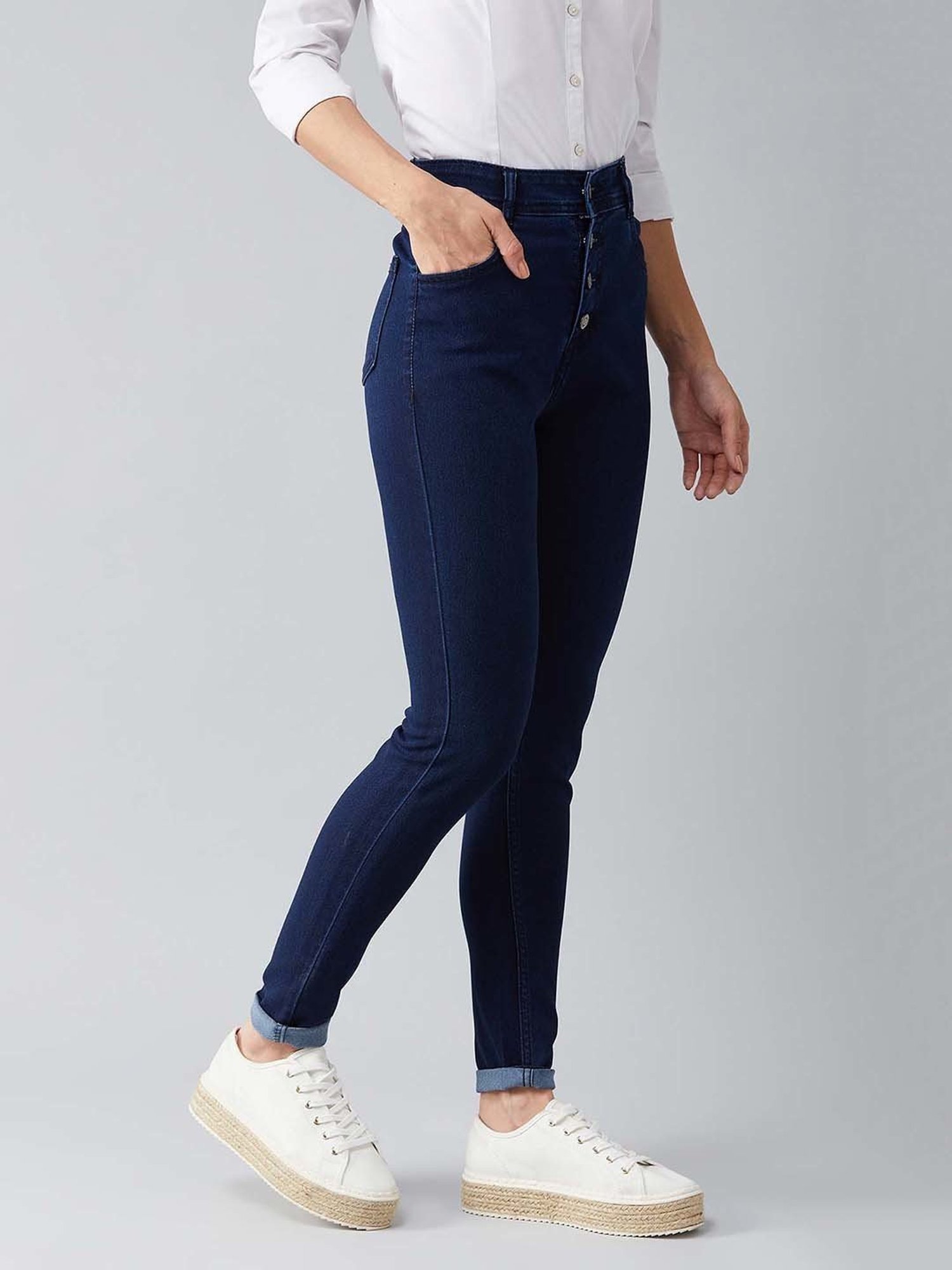 DOLCE CRUDO Navy High Rise Jeans