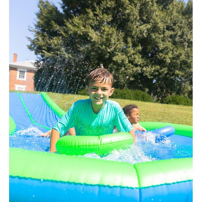 HearthSong Strike Zone 18'L Bowling Water Slide with Two Speed Boards for Outdoor Active Play