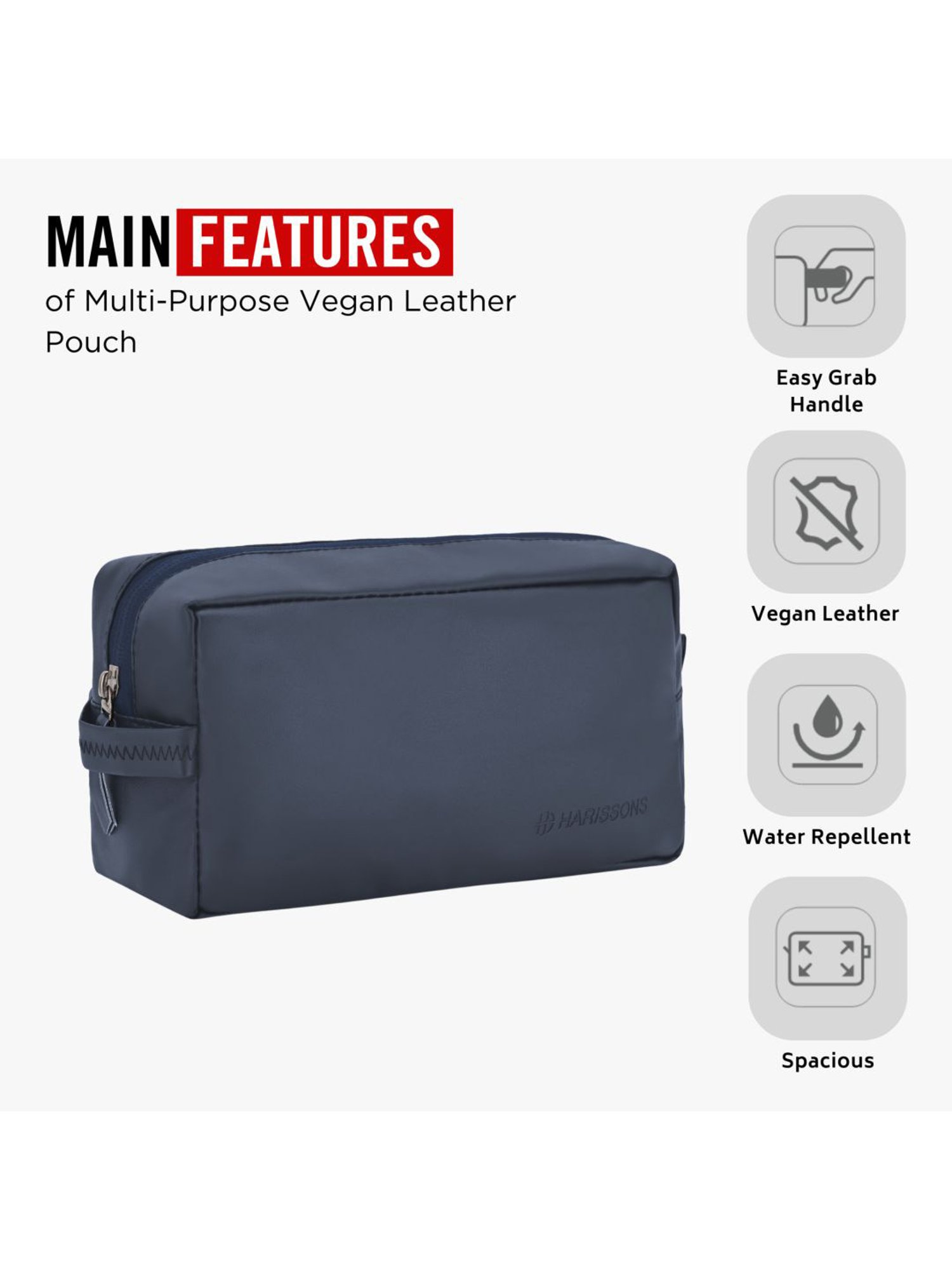Harissons Blue PU Solid Pouch