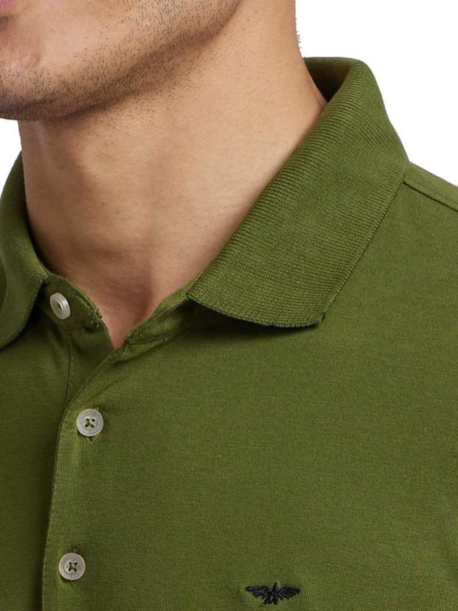 Park Avenue Dark Green Slim Fit Polo T-Shirt
