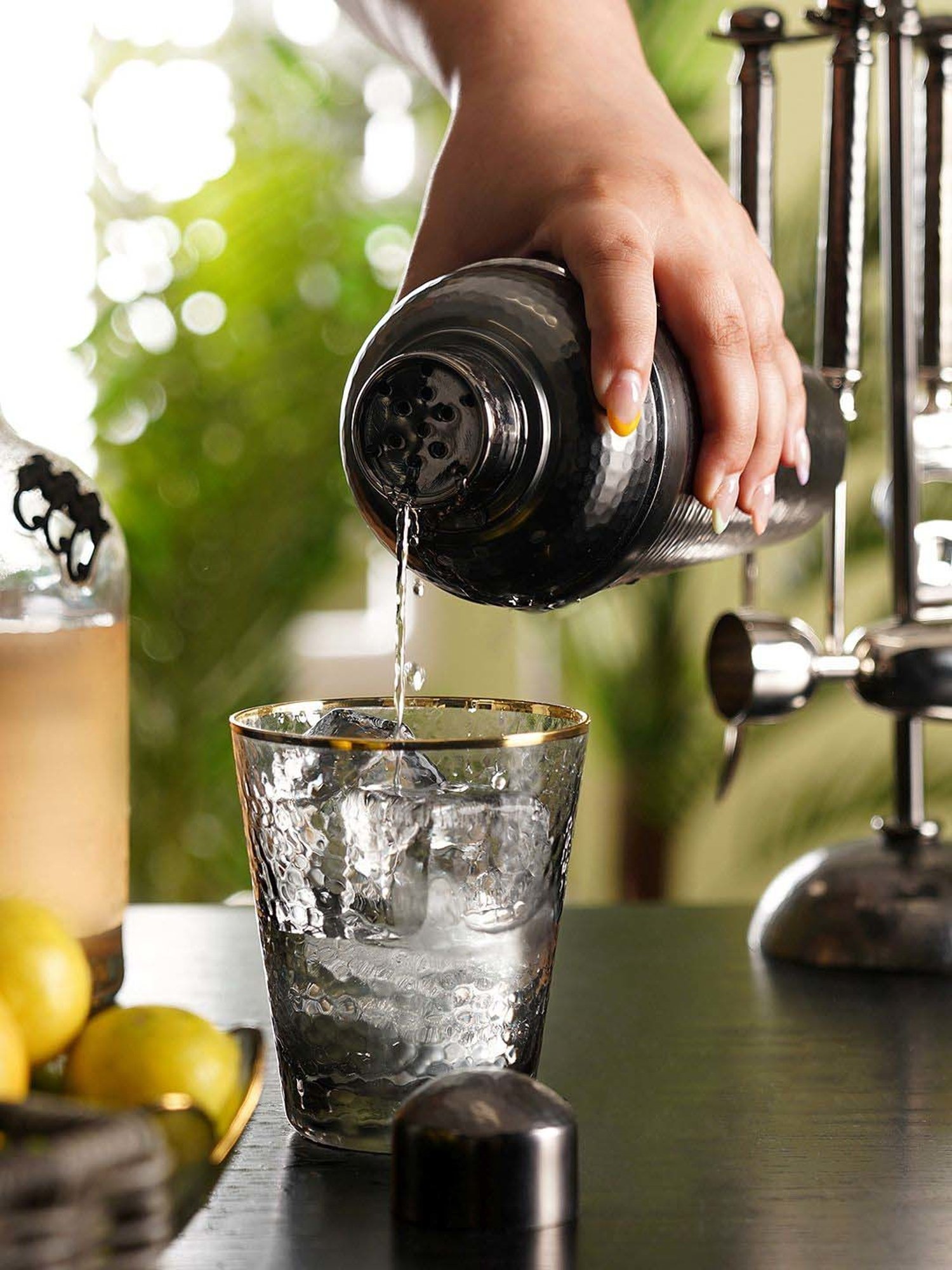 FnS White Stainless Steel 5-Piece Bar Set