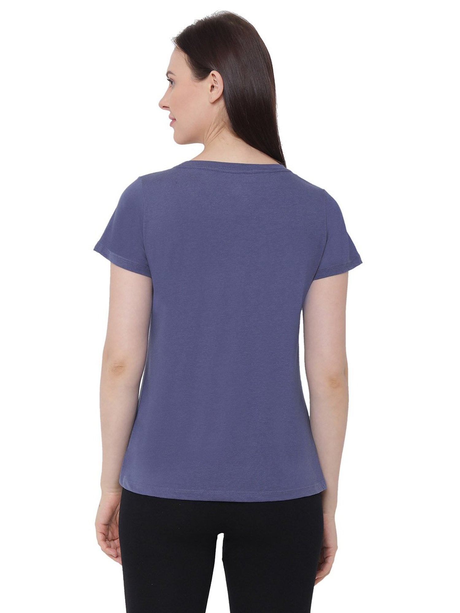 Soie  Blue Printed T-Shirt