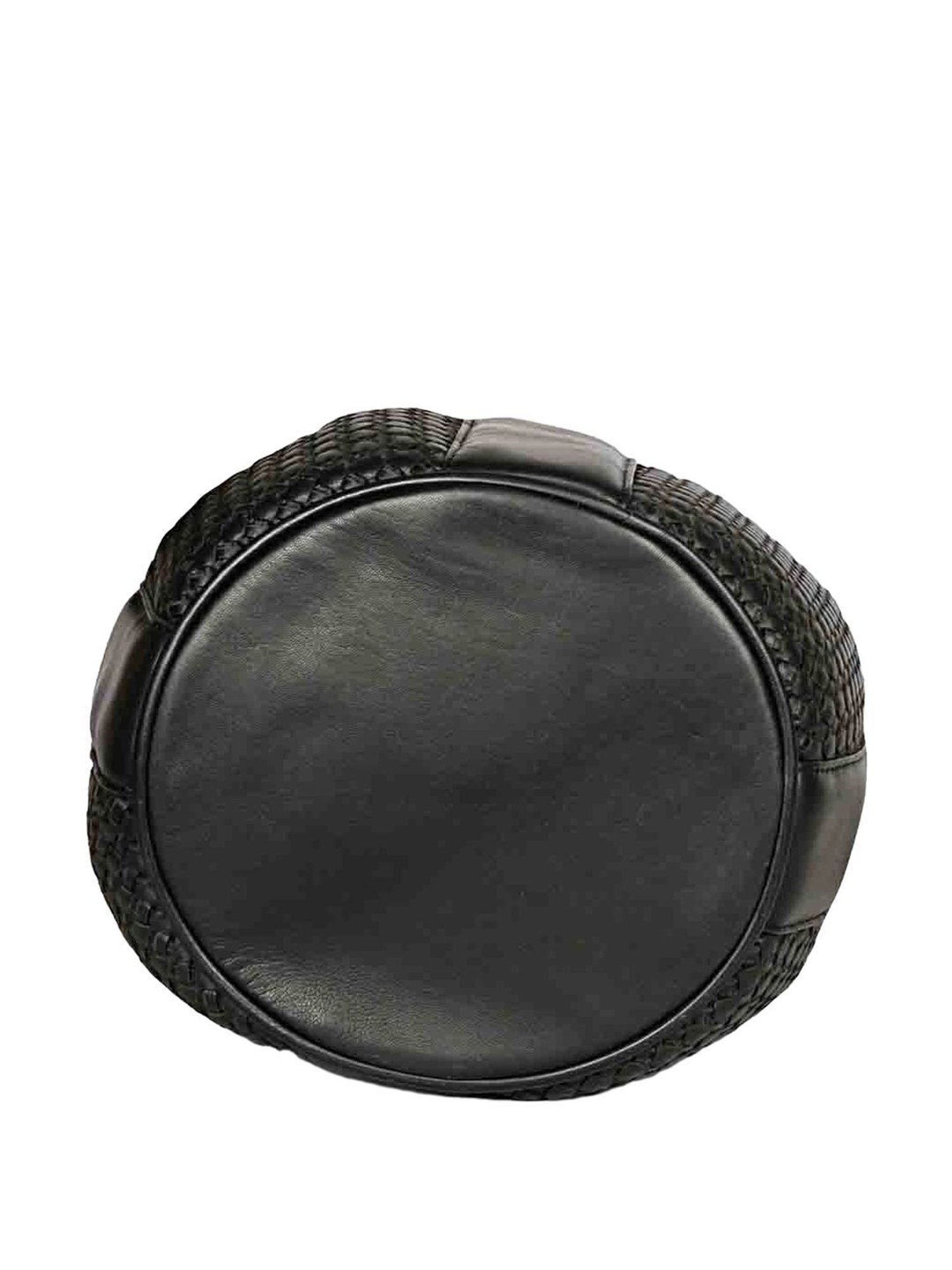 Saint G Black Textured Medium Bucket Bag