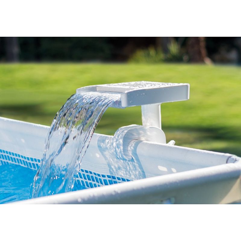 Intex 28090E Innovative Hydroelectric 3 Multi Colored LED Relaxing Waterfall Cascade Above Ground Swimming Pool Attachment, White