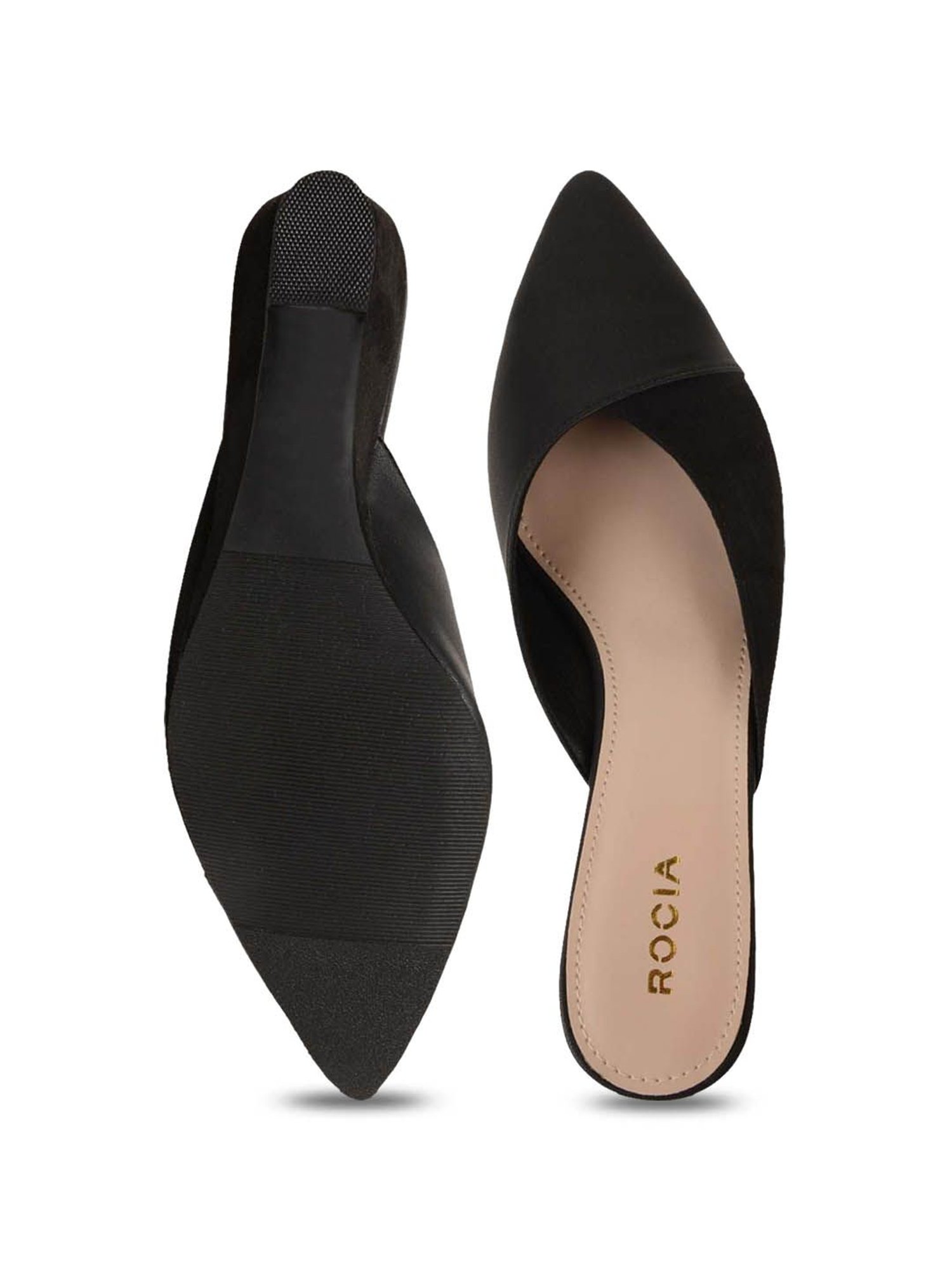Rocia by Regal Women's Black Mule Wedges