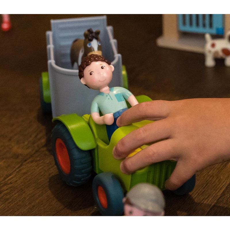 HAPE Wooden Fire Engine Playset with Working Ladder, Fireman and Dog