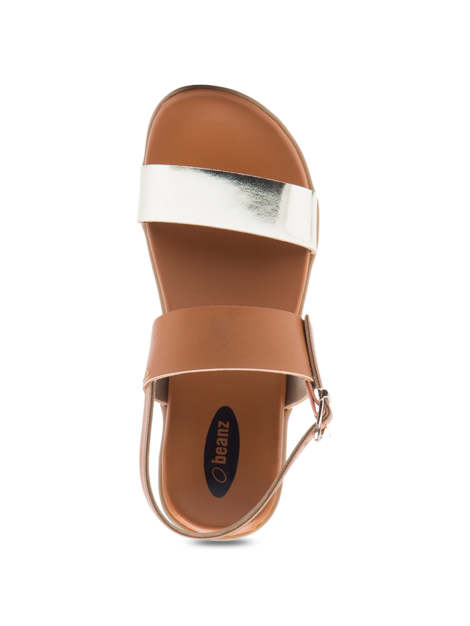 Beanz Kids Ella Tan & Golden Back Strap Sandals