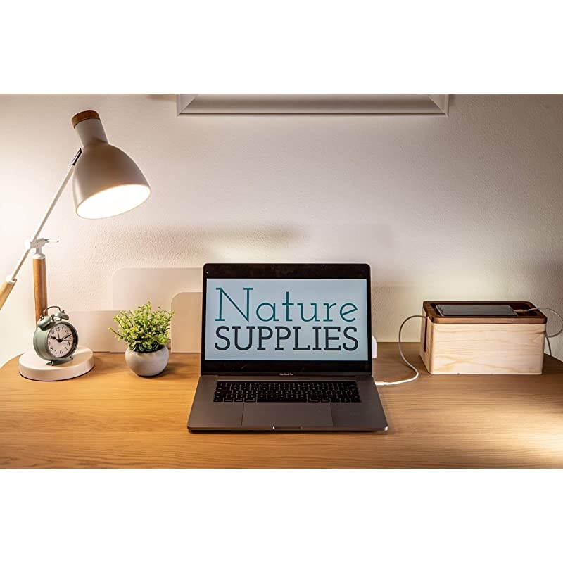 of Two Rustic Wooden Cable Management Box Cord Organizer Made of Real Wood Large Storage Holder for Desk TV Computer USB Hub System to Cover and Hide amp Power Strips amp Cords Natural Wood