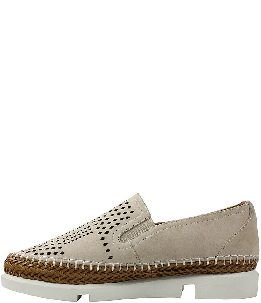 L'Amour Des Pieds Perforated Suede Stazzema Flatform Slip-Ons