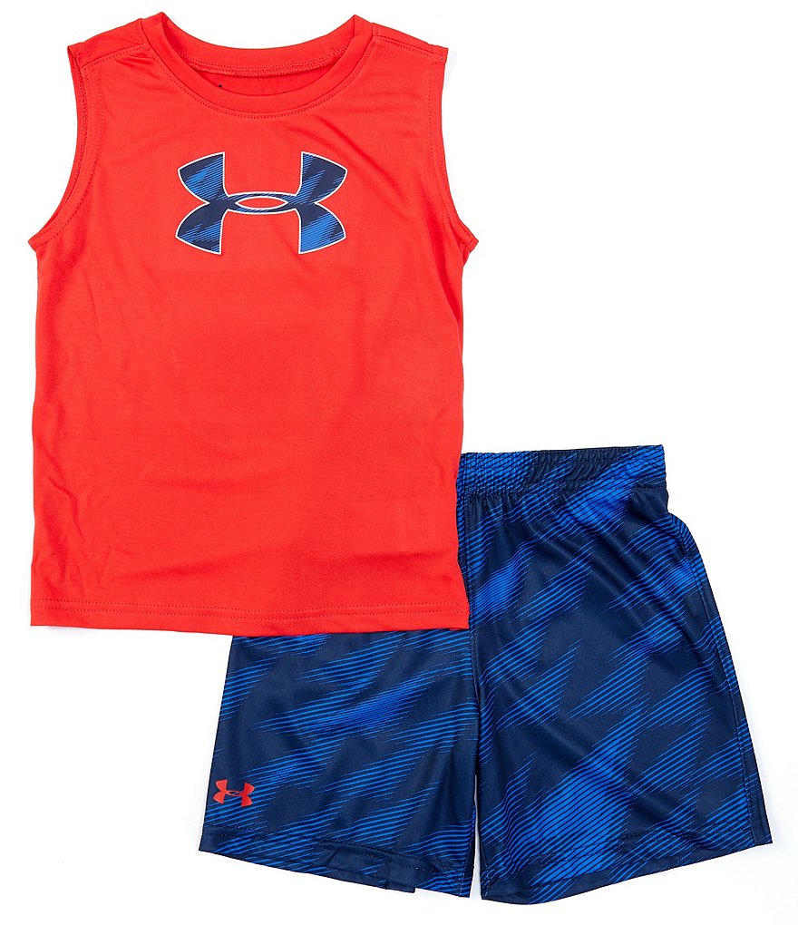 Champion Little Boys 2T-7 Short-Sleeve Script Logo Tee & Short Set