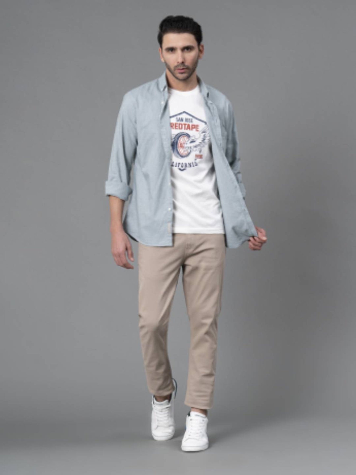 Red Tape Light Brown Skinny Fit Jeans