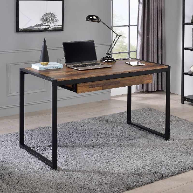 Eriboll Writing Desk with 1 Drawer and USB Plug Sand Black/Natural Tone - HOMES: Inside + Out