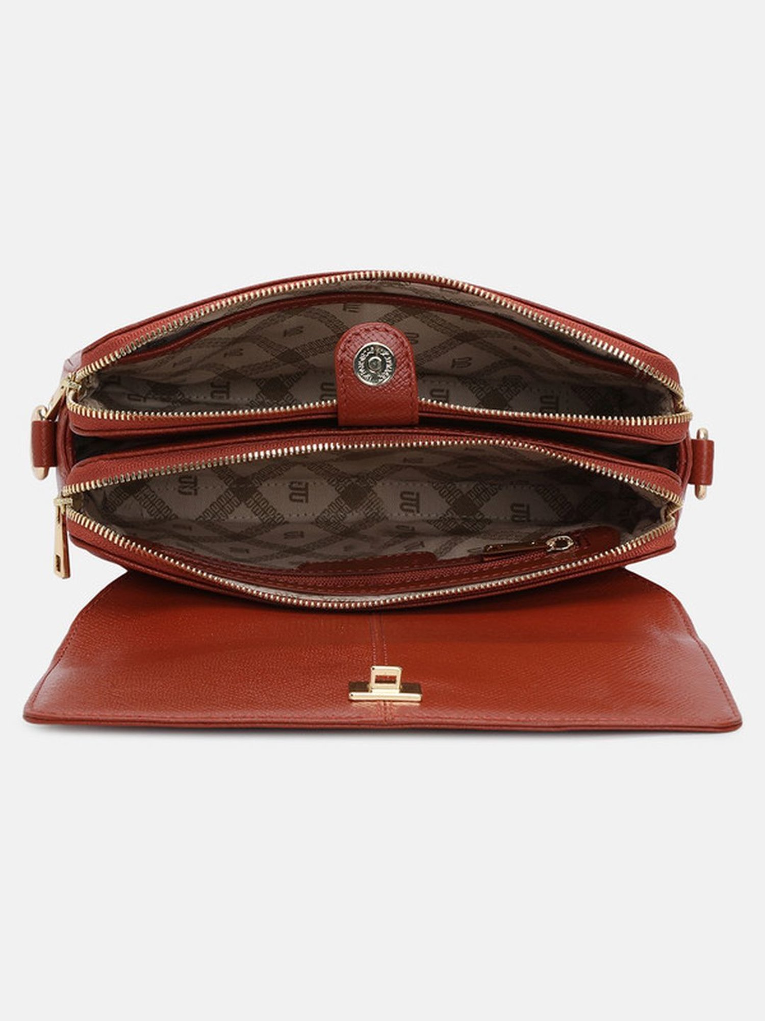 BAGATT Brown Leather Solid Sling Handbag