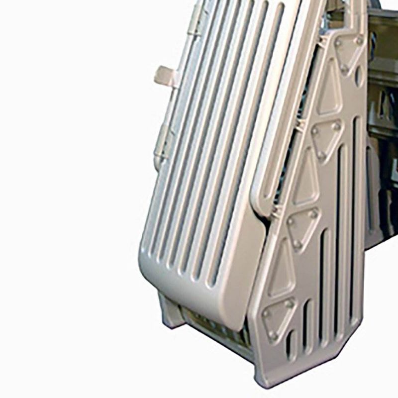 Vinyl Works AF Adjustable 24 Inch Gated Entry Above Ground Pool Ladder, White