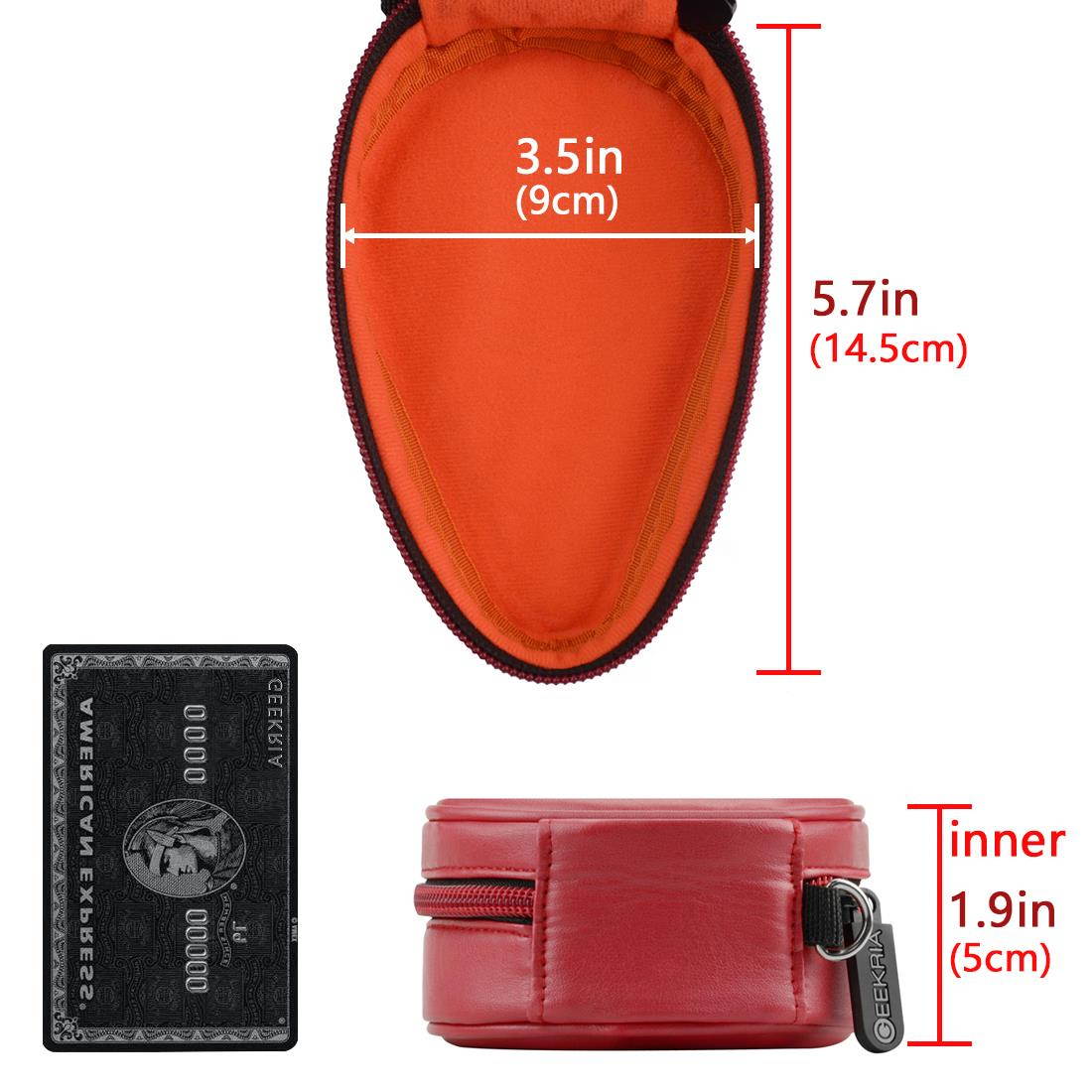 Geekria Carry Case for JBL Clip 2 Waterproof Portable speaker Portable Wireless Speakers, Clip2, Clip+, Clip Splashproof Protective Speaker Travel Bag with space for cable, charge, parts (Red PU)