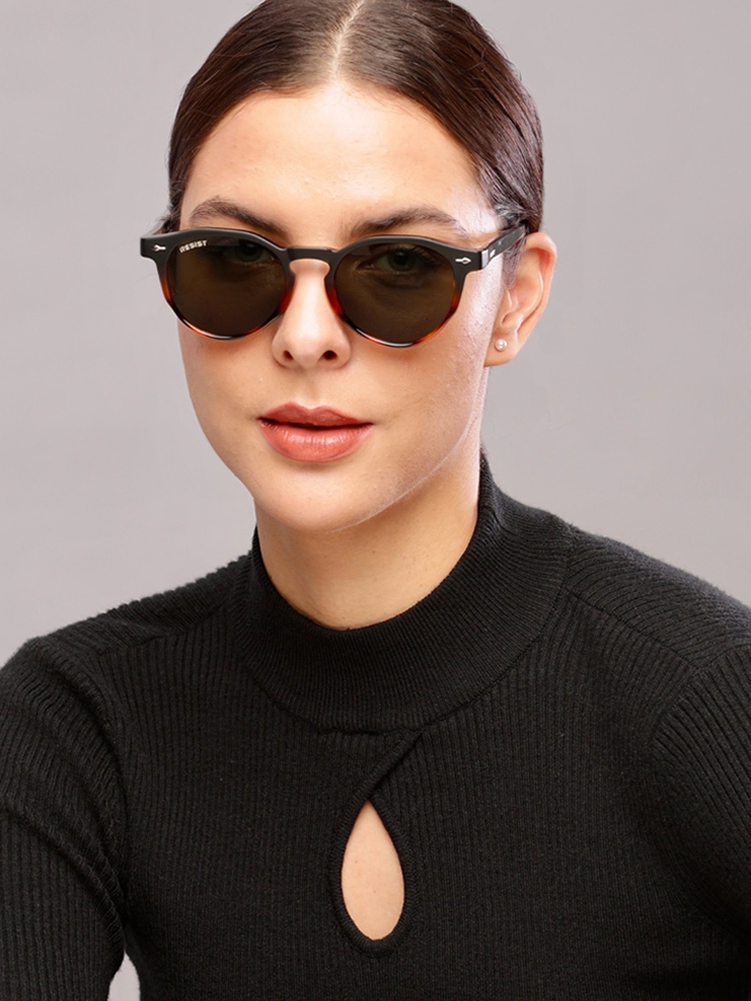 Resist Eyewear Brown Wayfarer uv protected Unisex Sunglasses