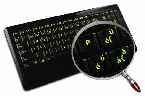 GLOWING FLUORESCENT SWISS KEYBOARD LABELS