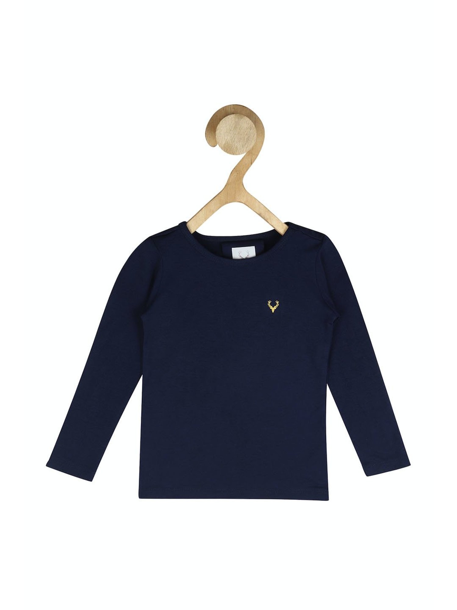 Allen Solly Kids Navy Solid Full Sleeves T-Shirt