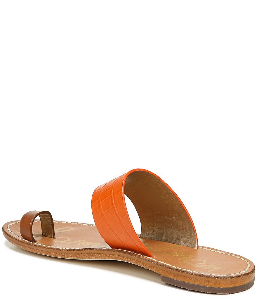 Sam Edelman Maxy Croc Embossed Leather Toe Ring Sandals