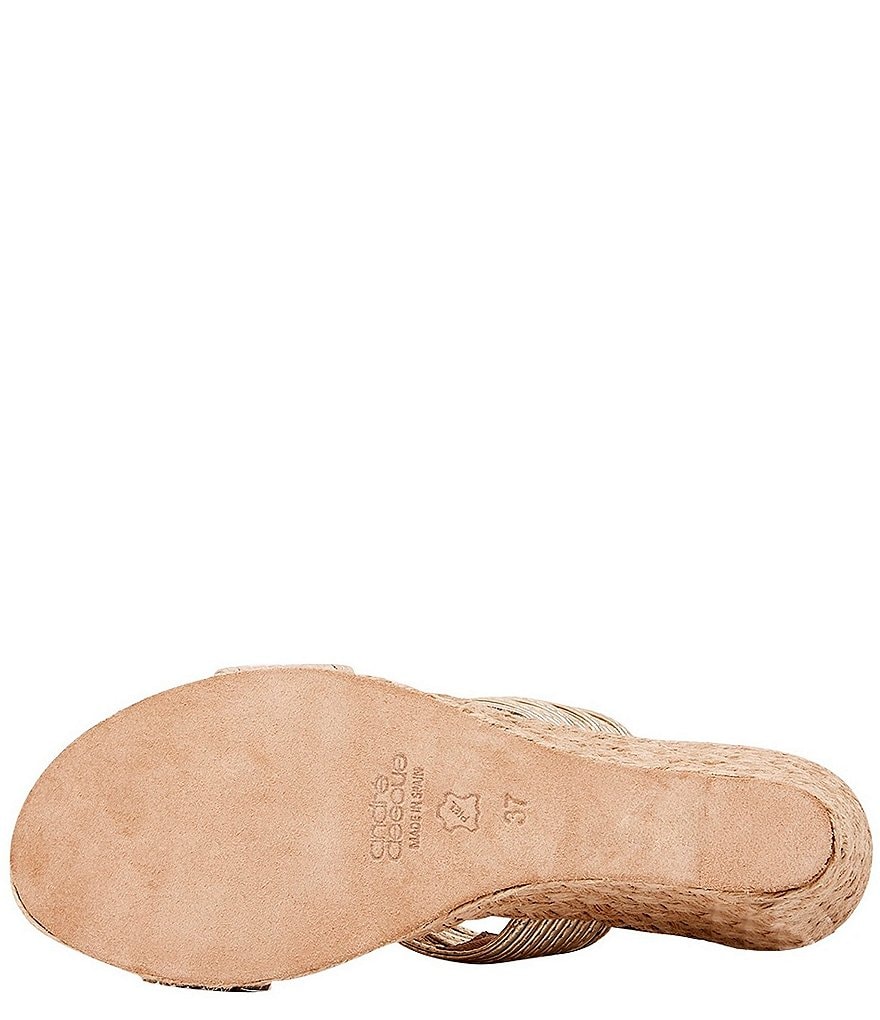 Andre Assous Amy Tubular Leather Espadrille Slide Wedges