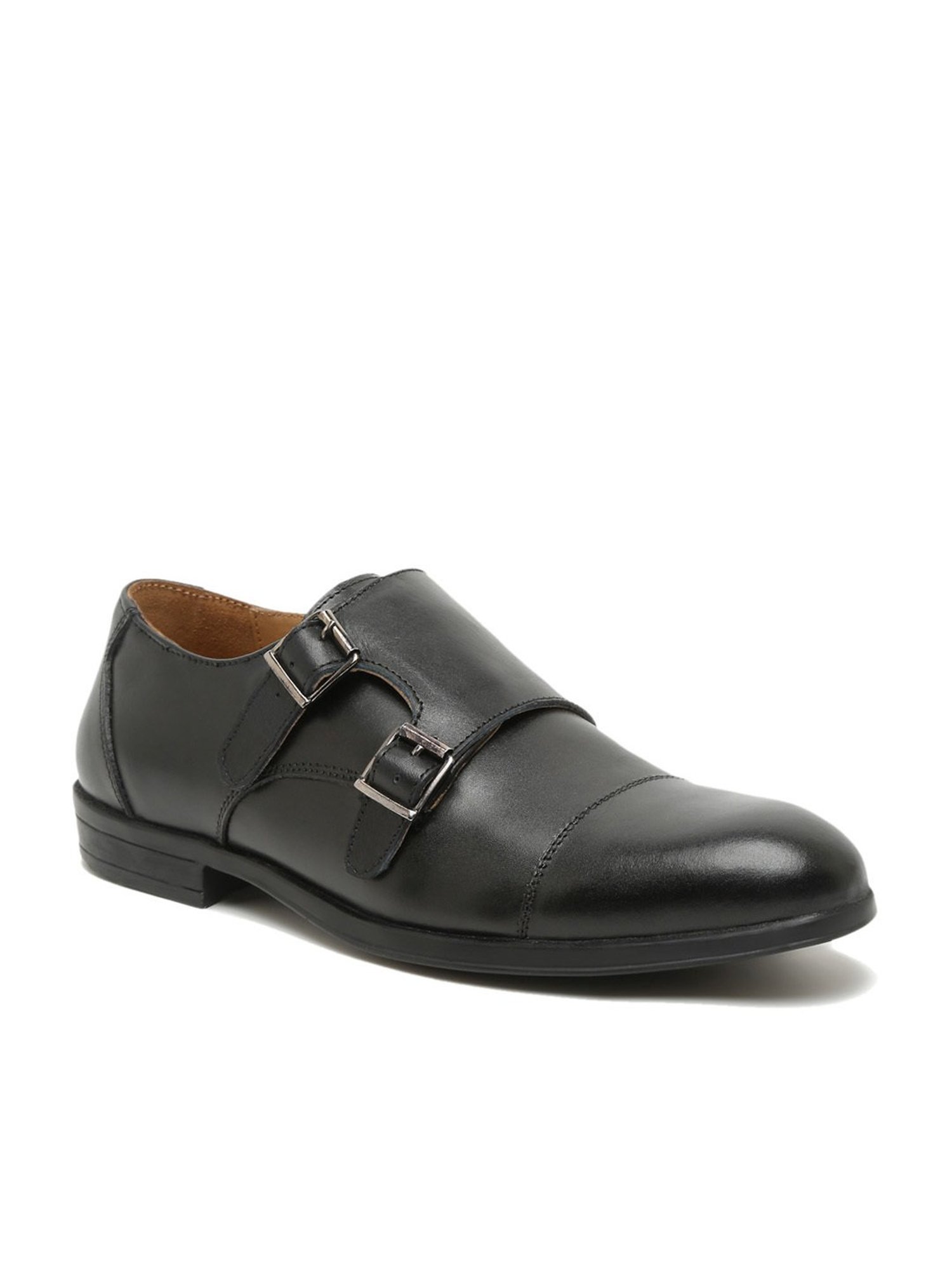 Teakwood Leathers Men's Black Monk Shoes