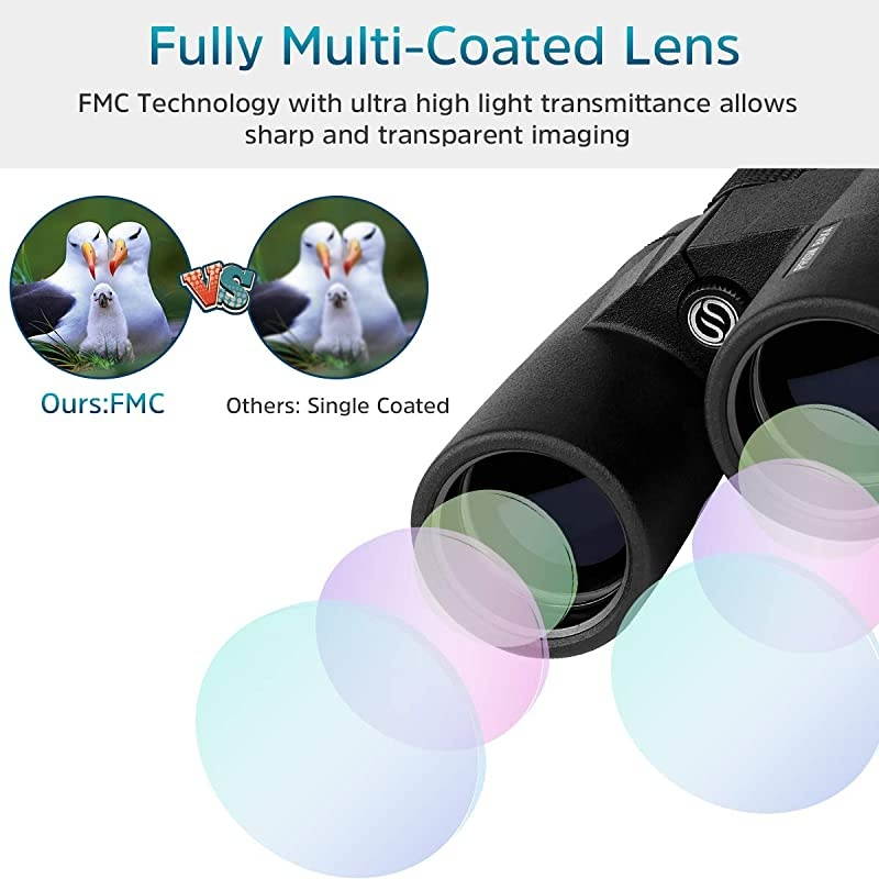 Binoculars for Adults 10x42 Binoculars with Low Night Vision Compact HD Binoculars for Bird Watching Travel Hunting Safari Concerts Sports Stargazing and Outdoor with BAK4 Prism FMC