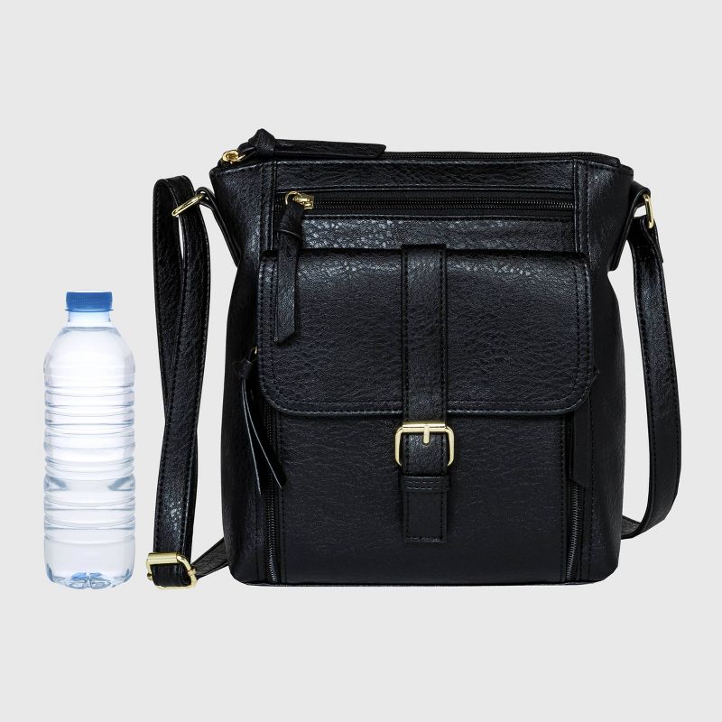 Bueno Zip Closure Crossbody Bag - Black