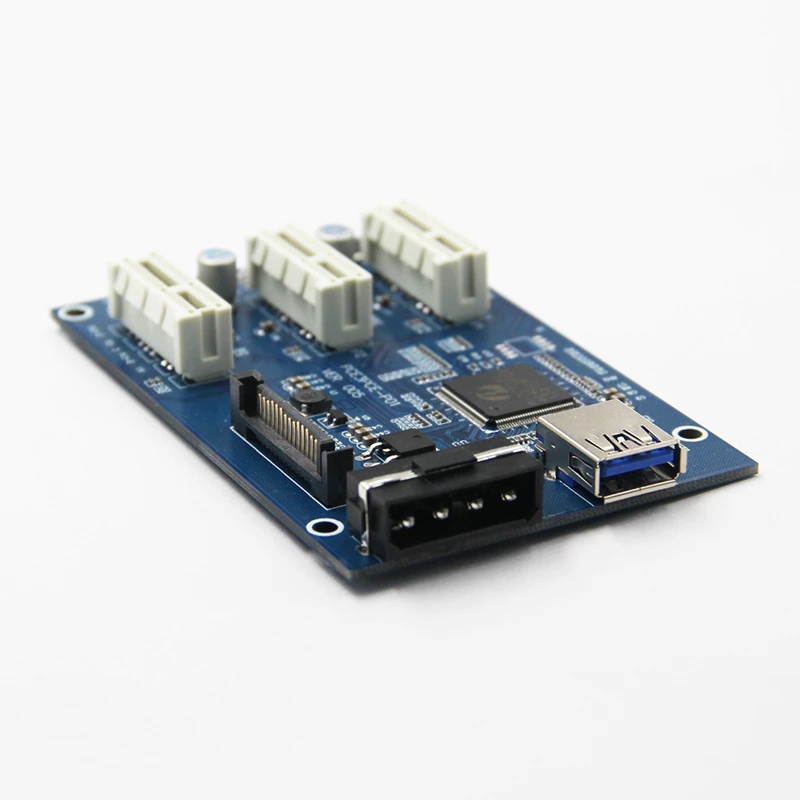 NEW PCIe 1 to 3 PCI express 1X slots Riser Card Mini ITX to external 3 PCI e slot adapter PCIe Port Multiplier Card