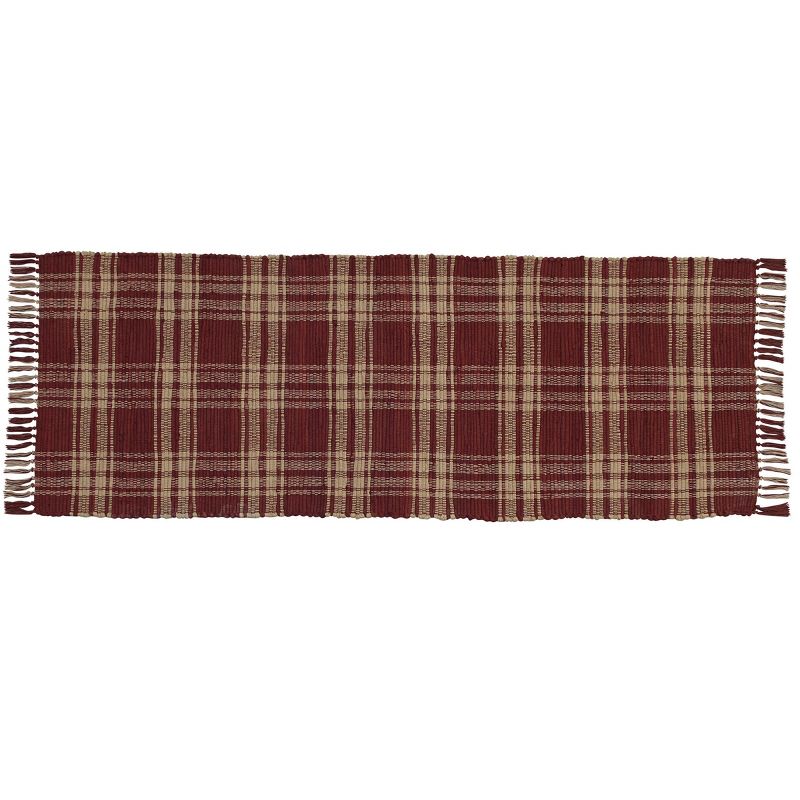 2'x6' Rectangle Hand Made Woven Cotton Runner Red - Park Designs