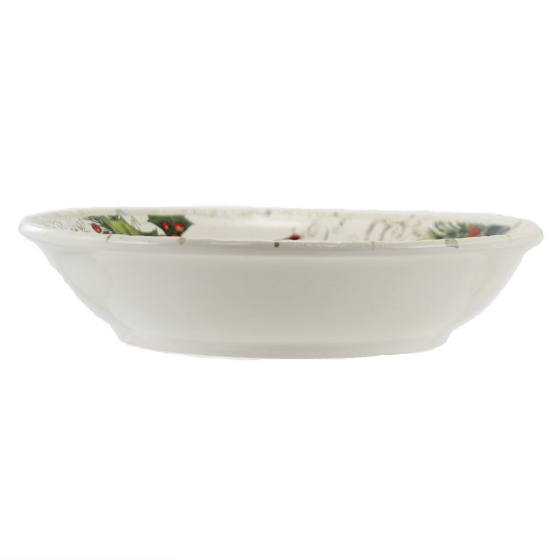 Tabletop 9.25" Winters Garden Soup Pasta St/4 Cardinal Poinsettia Certified International  -  Serving Bowls