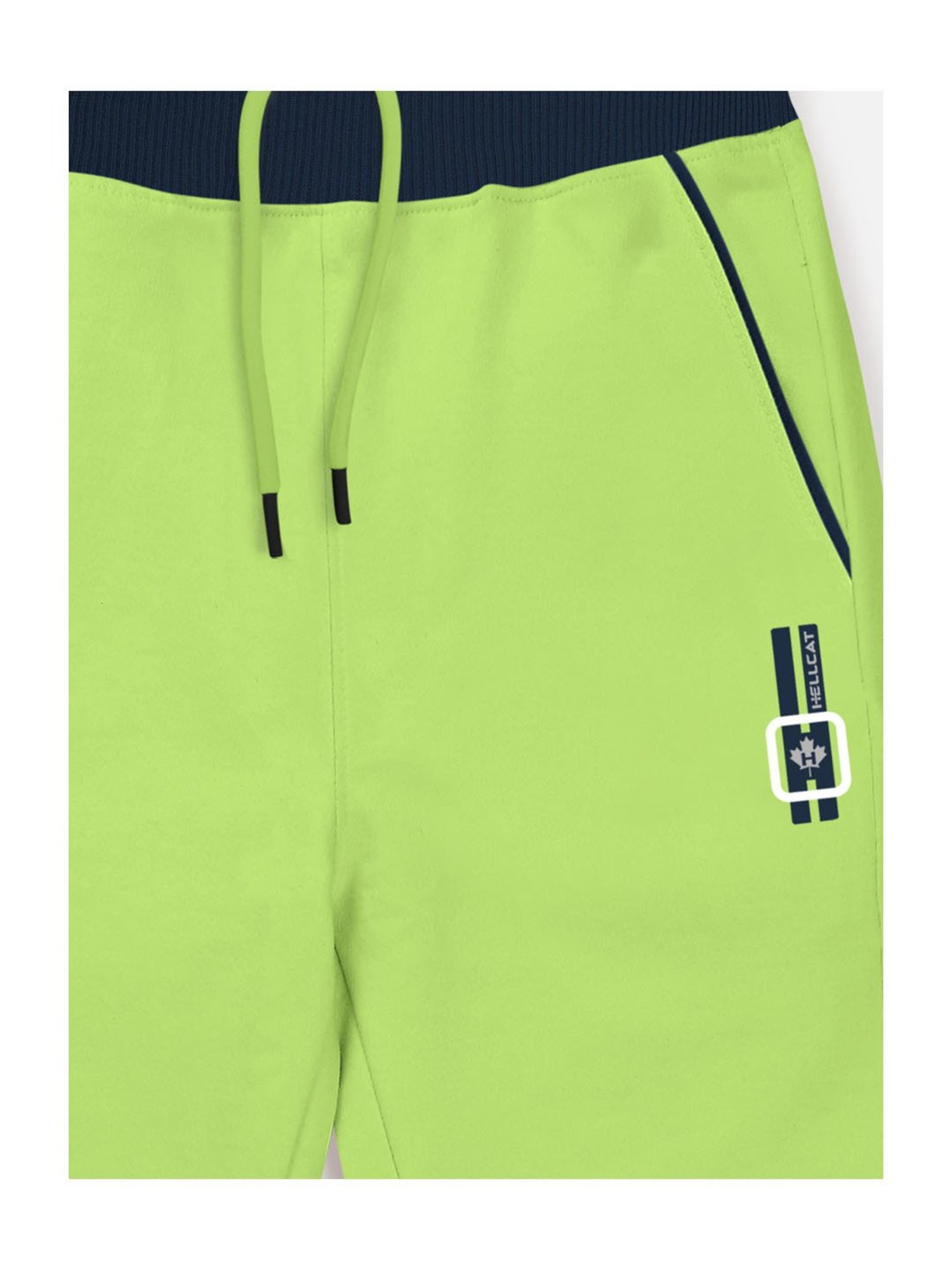 HELLCAT Green & Navy Solid Trackpants (Pack Of 2)