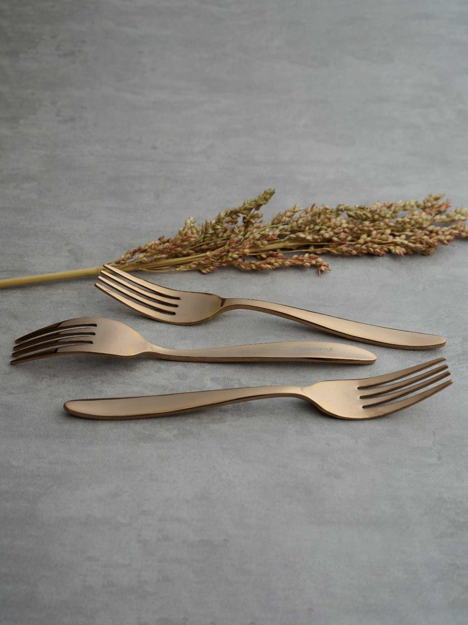 BlackCarrot Rose Gold Stainless Steel Fork Set of 3