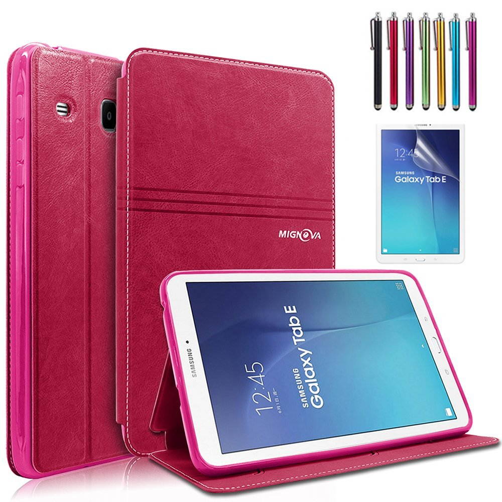 Mignova Samsung Galaxy Tab E 9.6 Case - Slim Lightweight Stand Cover for Samsung Galaxy Tab E 9.6 inch SM-T560 T561 + Free Screen Protector and Stylus pen