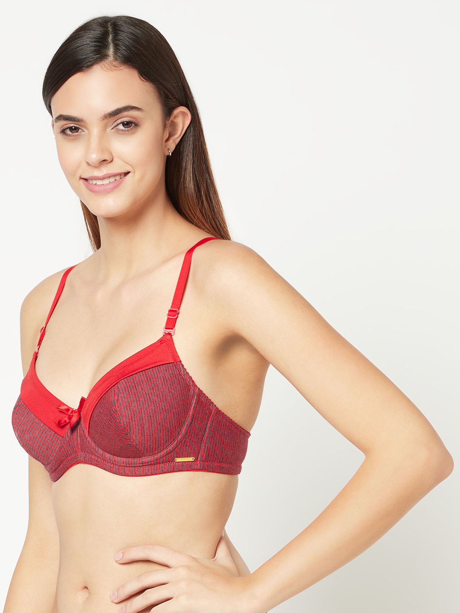 Da Intimo Red Under Wired Non Padded Full Coverage Bra