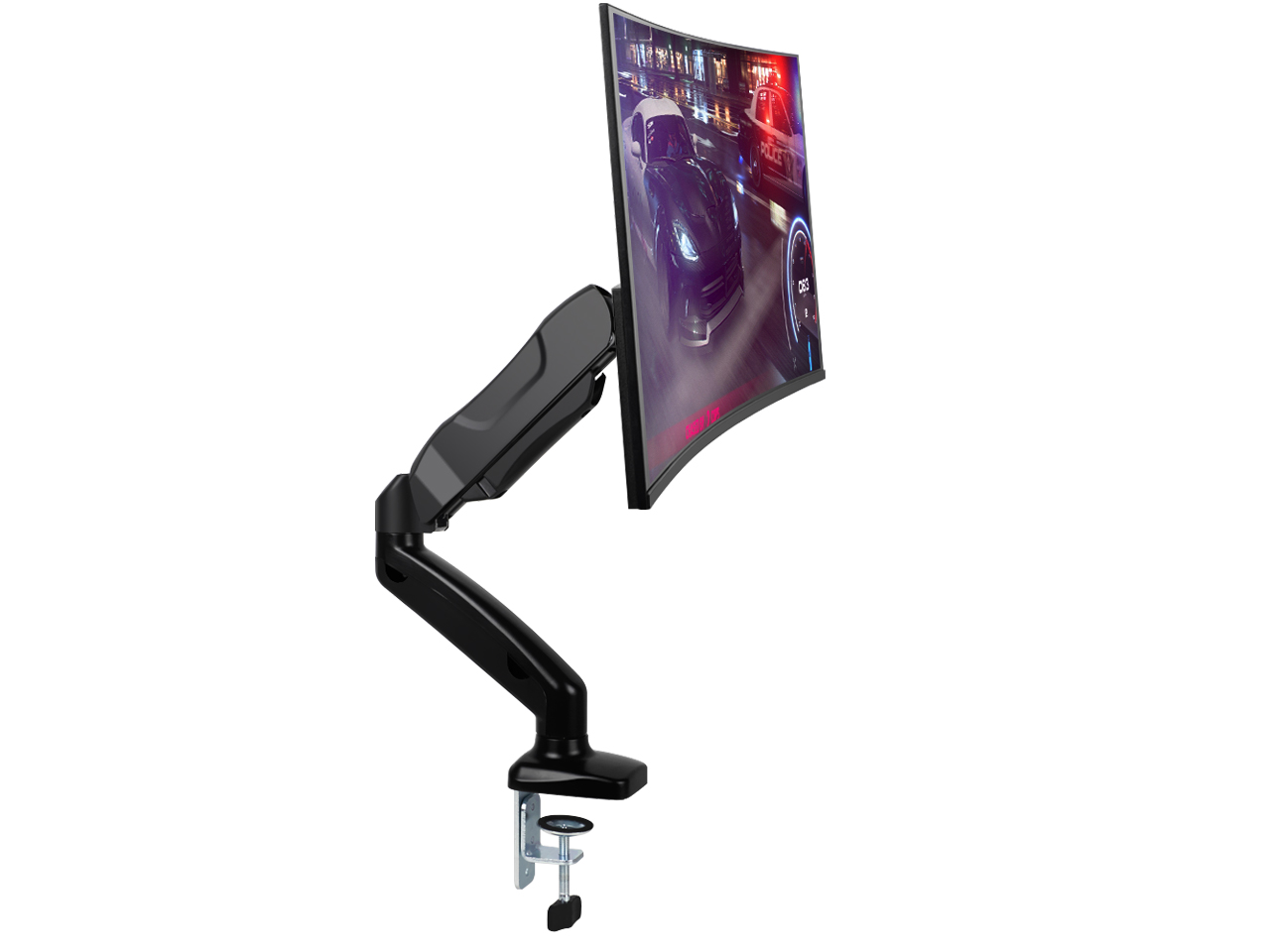 VICABO Single Monitor Arm Full Motion LCD Display Adjustable Gas Spring Desk Mount Stand for Computer Screens 17" to 30", Holds 4.4 to 19.8 lbs, VESA Bracket with Clamp or Grommet Mounting Base