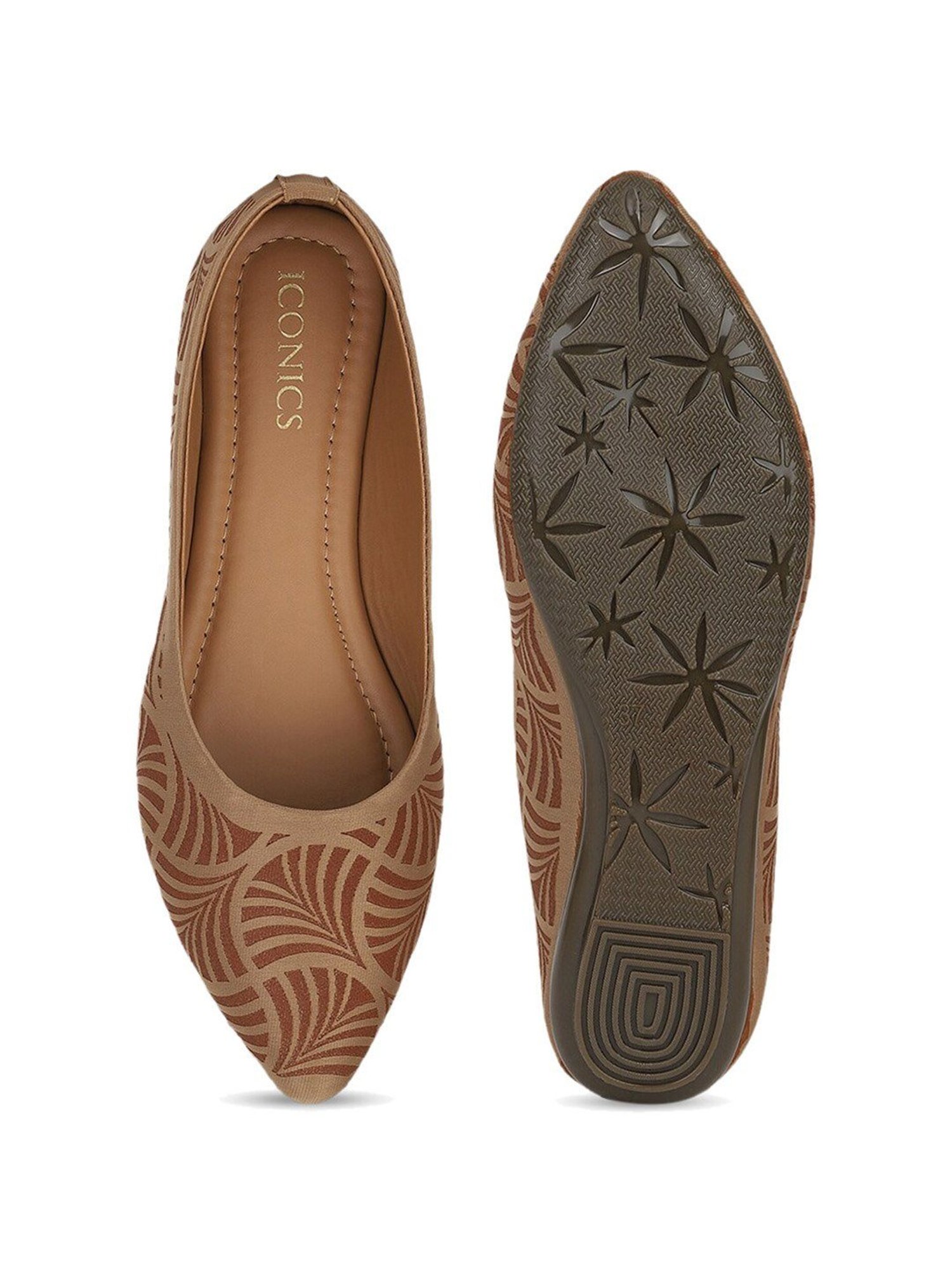 Iconics Women's Brown Flat Ballets