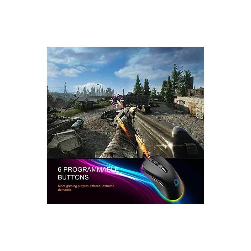 Wired Gaming Mouse 6 Programmable Buttons Ergonomic RGB Gaming Mouse with 168 Million Chroma 7 Backlit for PC Laptop and Notebook