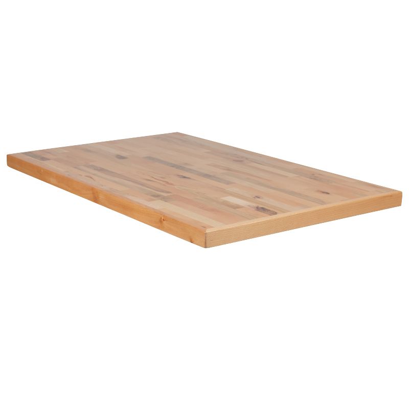 Emma and Oliver 30" x 48" Rectangle Butcher Block Style Table Top - Restaurant Table Top