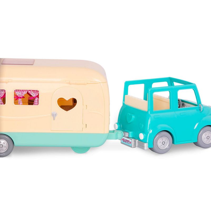 Li'l Woodzeez Blue Car with Suitcase