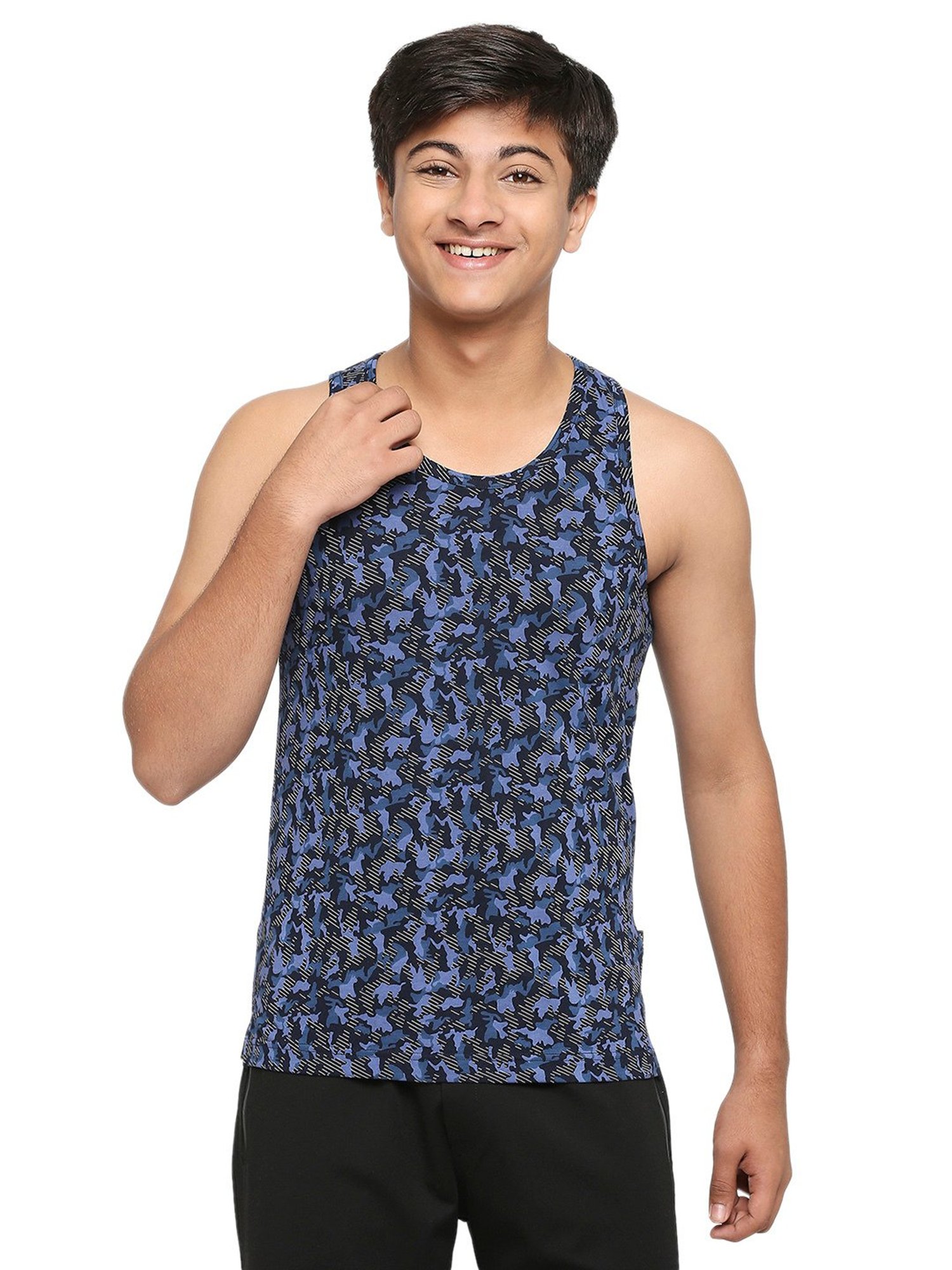 Frenchie Boys Navy Camouflage Vest