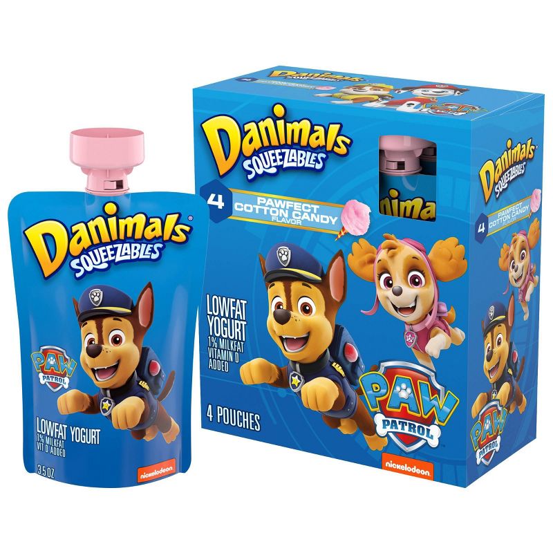 Dannon Danimals Squeezables Cotton Candy Kids' Yogurt - 4pk/3.5oz pouches