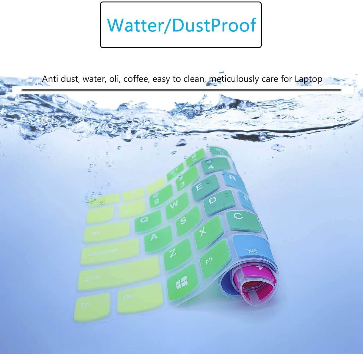 Keyboard Cover for 15.6" New Lenovo ThinkPad 15 P51S P52 P52S P53 P72 P73 T570 T575 T580 T590 |Thinkpad E580 E590 E595 L580 L590 with Numeric Keypad (Check Keyboard Layout with Picture 2)-Rainbow